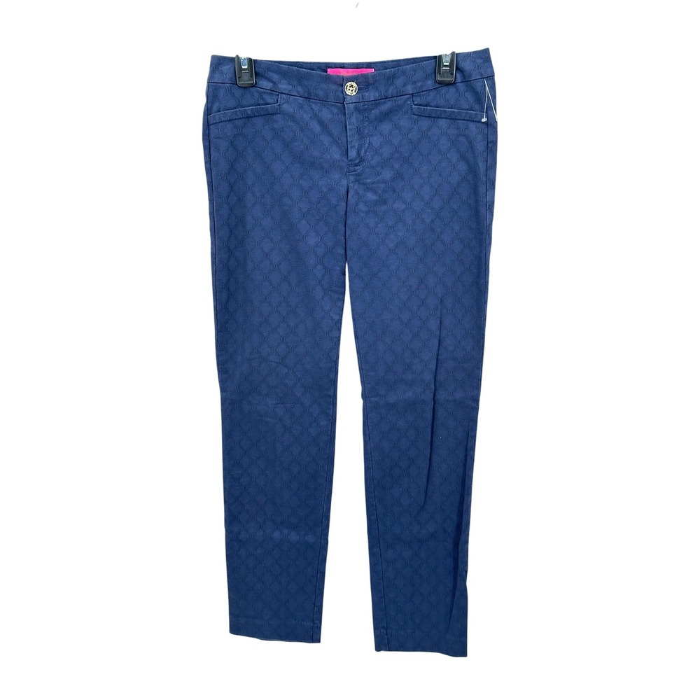 Lilly Pulitzer Pants Womens 4 Midnight Navy Kelly Skinny Ankle Preppy Casual